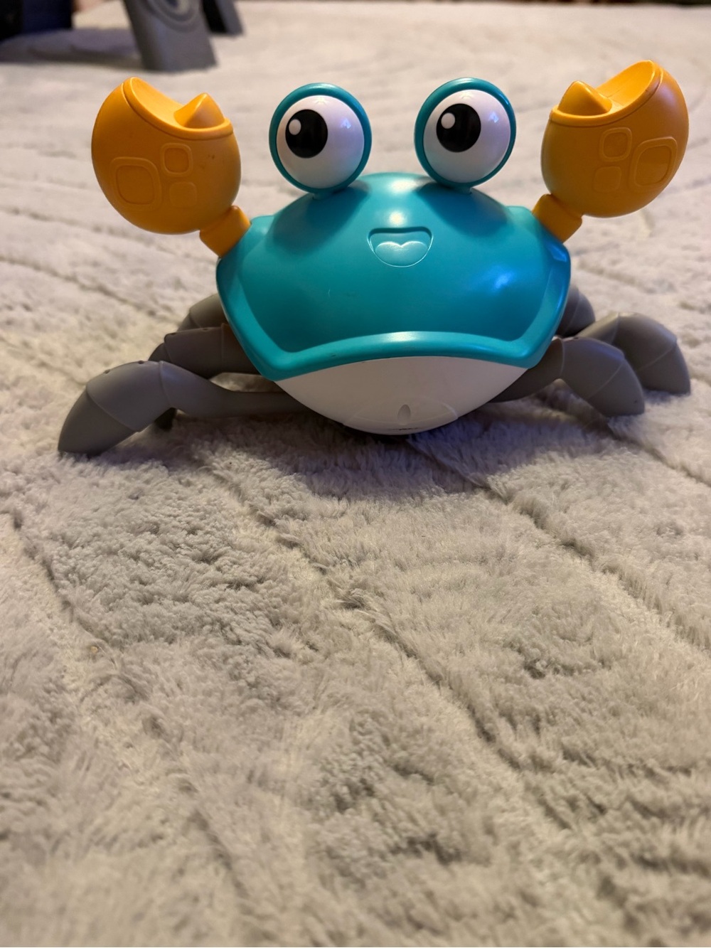 Tummy Time Teal and Yellow Interactive Crab Bath Toy - Kids Toys